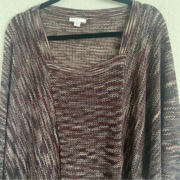 Est. 1946 woman thin knit blouse top size 18/20W brown dolman sleeve stretch - Picture 6 of 8